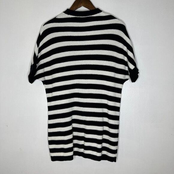 Cabi 5289 Black White Striped V-Neck Oversized Cardigan Sweater Size XXS - Picture 8 of 10